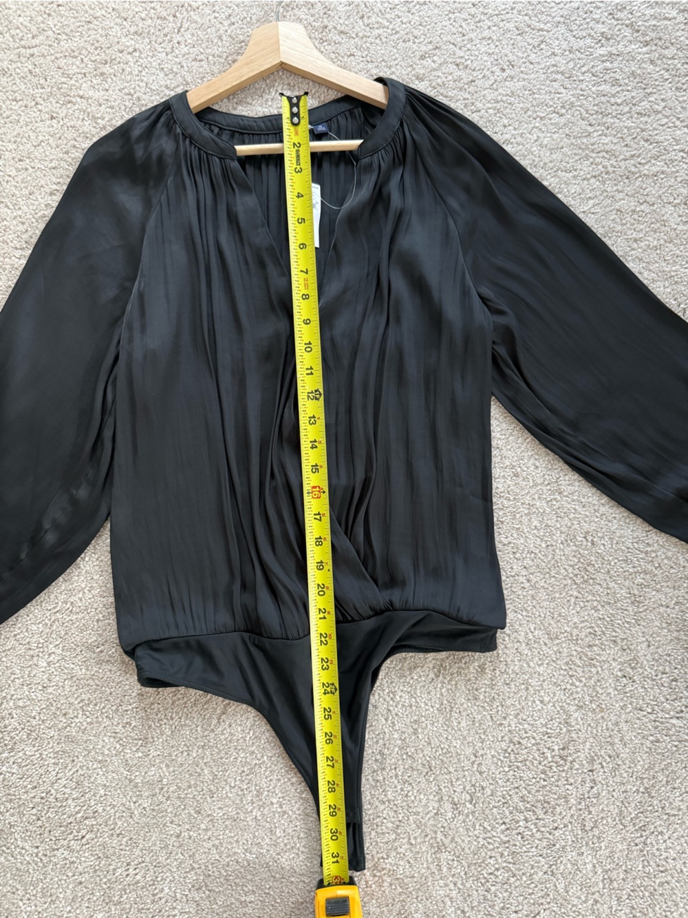 NET GAP Black Long-Sleeve Surplice Bodysuit M - Picture 4 of 12